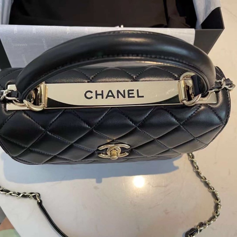 Chanel CC Trendy Leather Bag Black 25cm