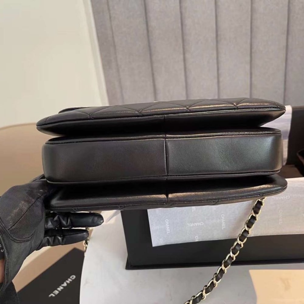 Chanel CC Trendy Leather Bag Black 25cm