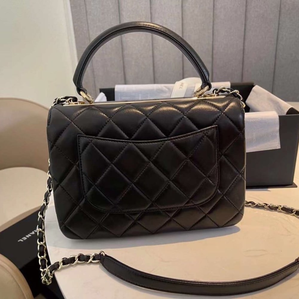 Chanel CC Trendy Leather Bag Black 25cm