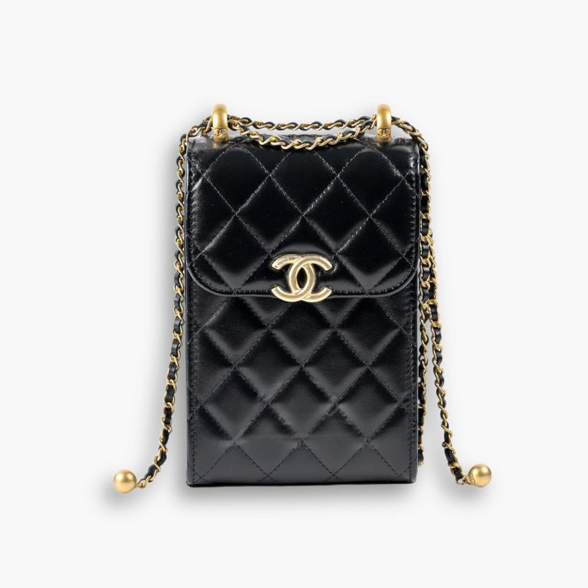 Chanel Trendy CC Phone Holder Crossbody Bags Black 17cm