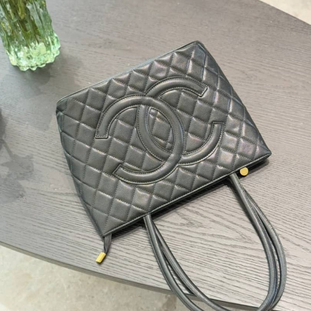 Chanel Medallion Tote Bag Black 30cm
