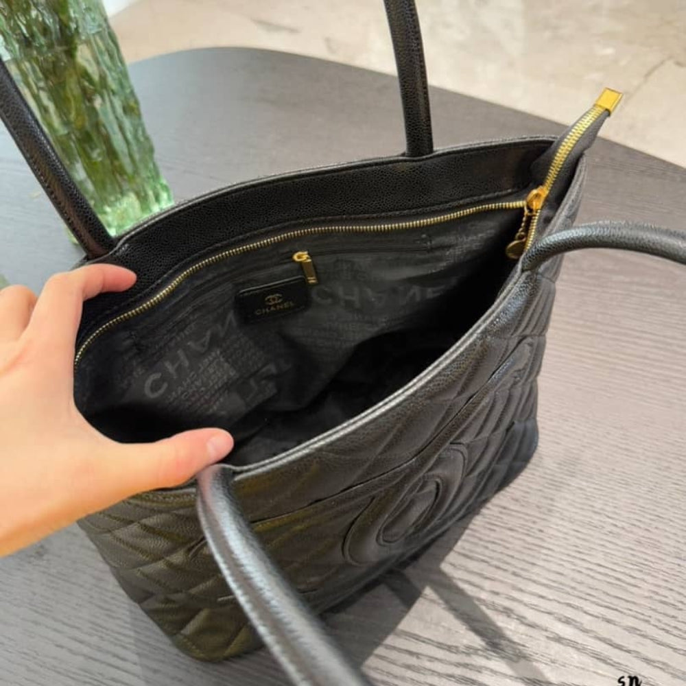 Chanel Medallion Tote Bag Black 30cm