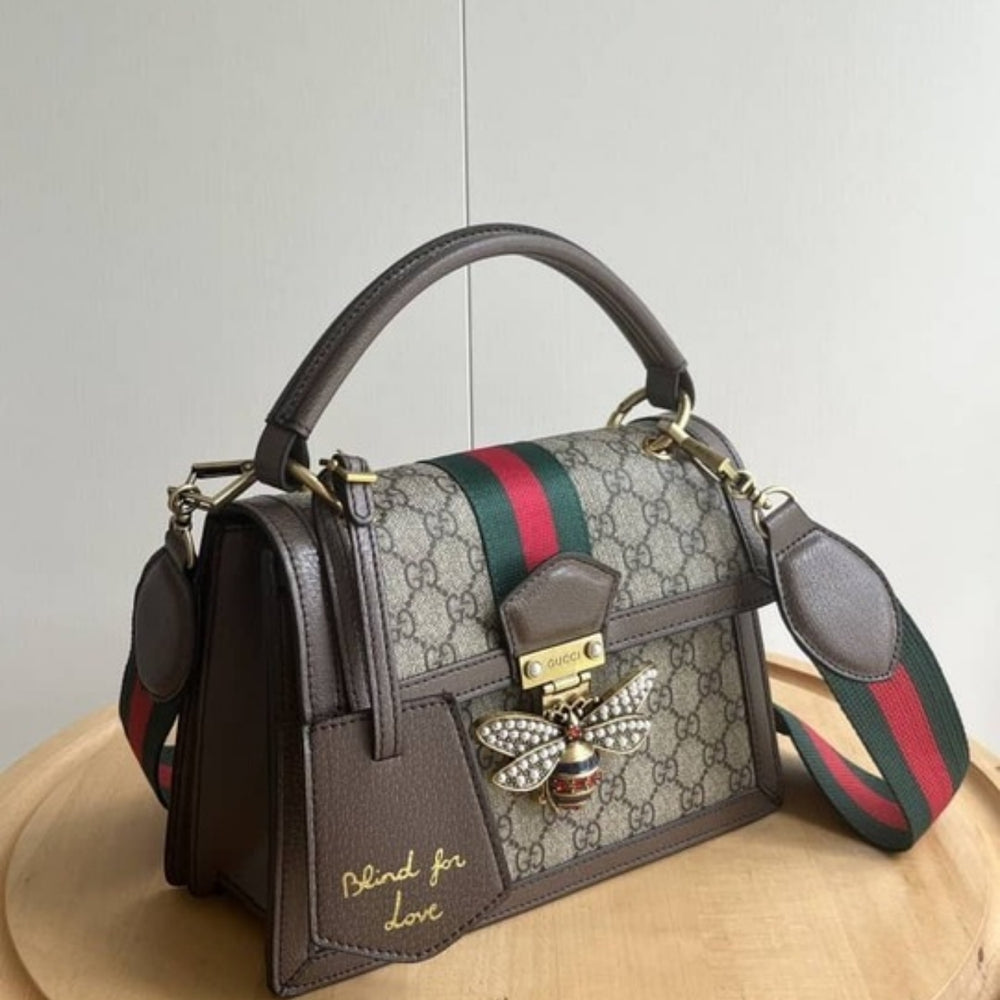 Gucci Queen Margaret GG Top Handle Bag Brown 25Cm