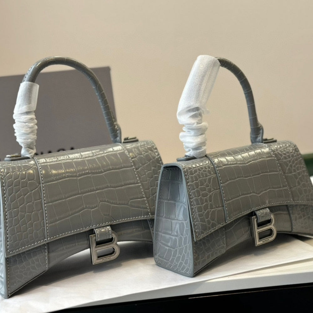 Balenciaga Hourglass Small Top Handle Bag Grey 23cm