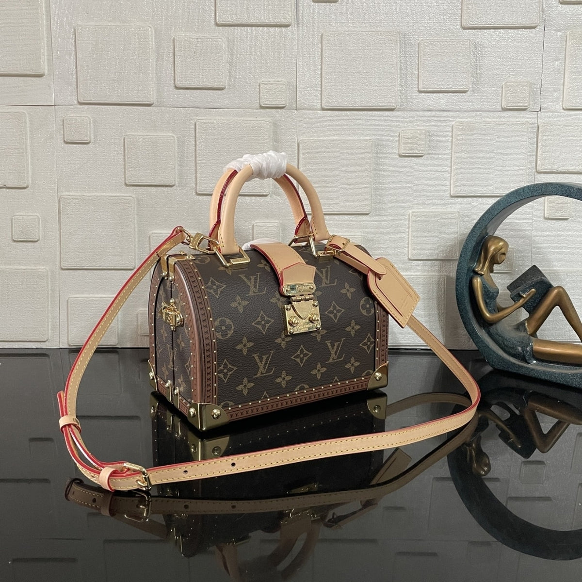 Mirror Quality – Louis Vuitton Speedy Trunk Box Bag 20 Monogram Brown 21Cm M11154