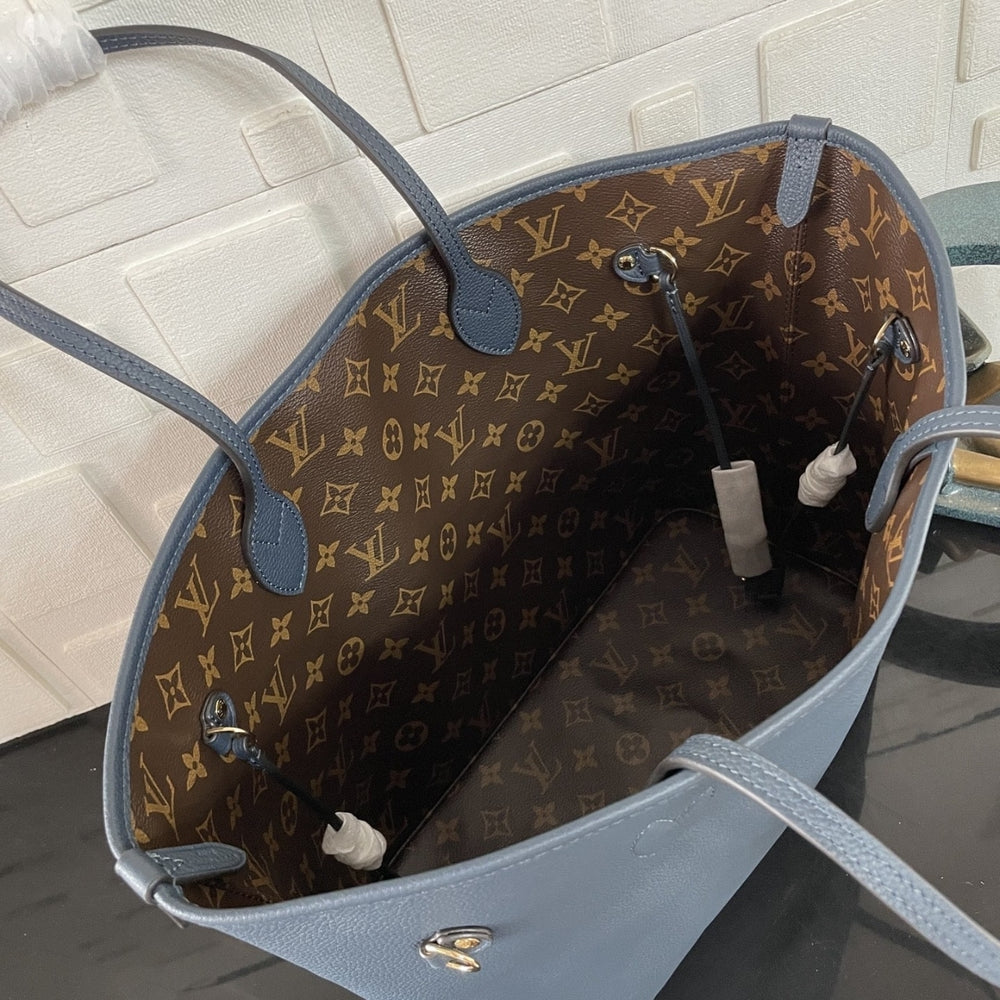 Mirror Quality – Louis Vuitton Neverfull Inside Out MM Bag Navy 31Cm M14994