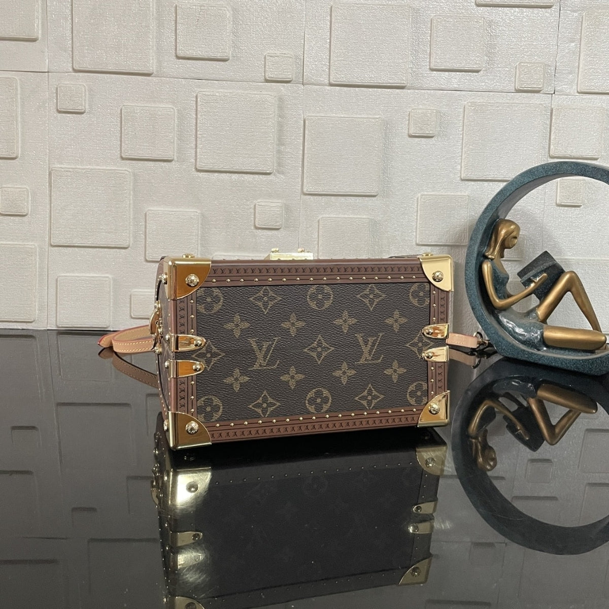 Mirror Quality – Louis Vuitton Speedy Trunk Box Bag 20 Monogram Brown 21Cm M11154