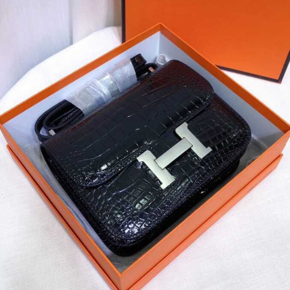Mirror Quality – Hermes Constance Shiny Black 19Cm