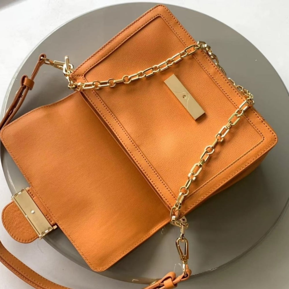 Mirror Quality – Louis Vuitton Dauphine Soft MM Bag Orange 24Cm M25048