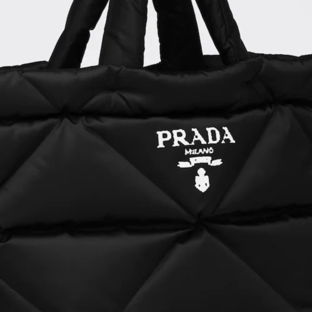 Prada Padded Re Nylon Tote Bag Black 35Cm 2VG082 2DXR F0002 V OOO
