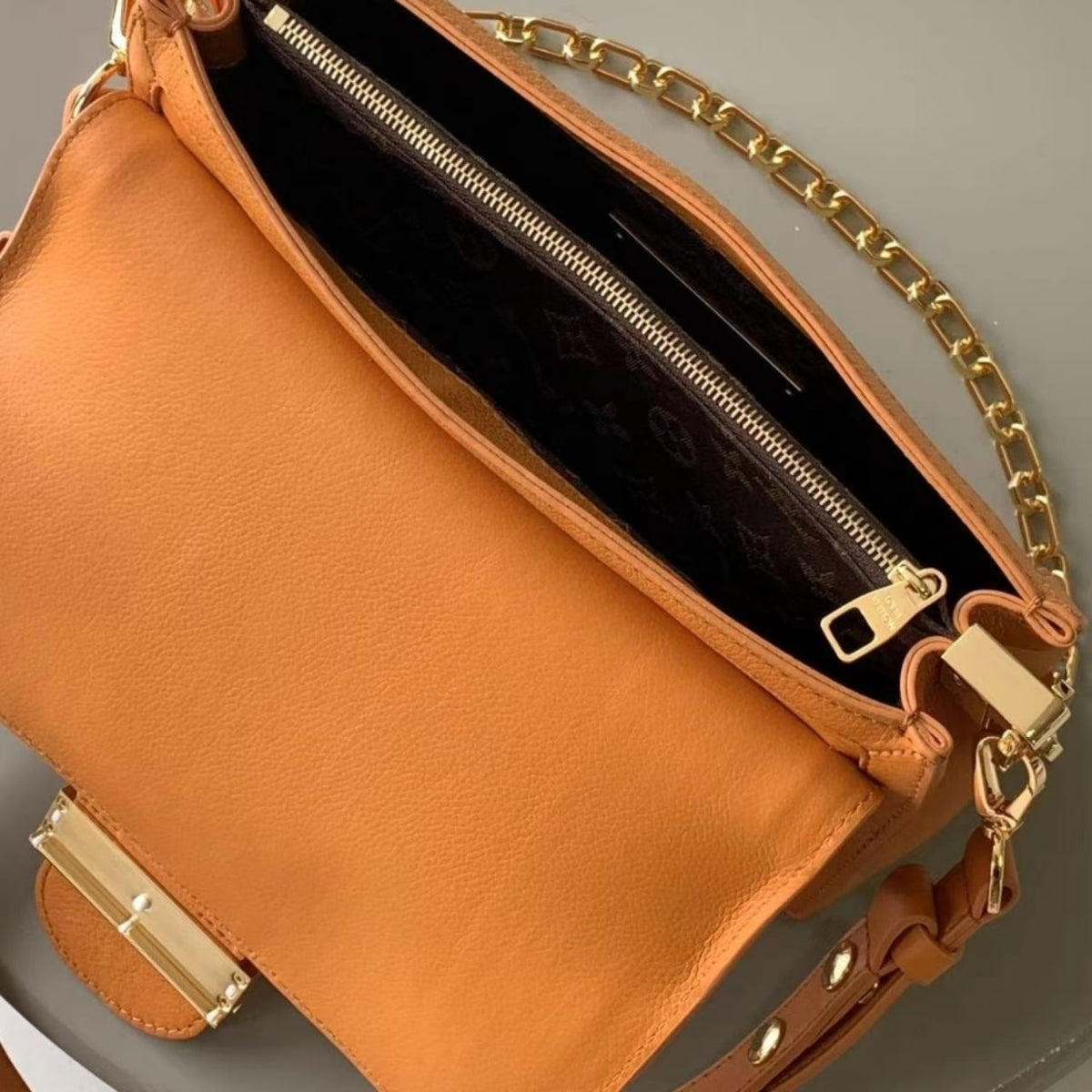 Mirror Quality – Louis Vuitton Dauphine Soft MM Bag Orange 24Cm M25048