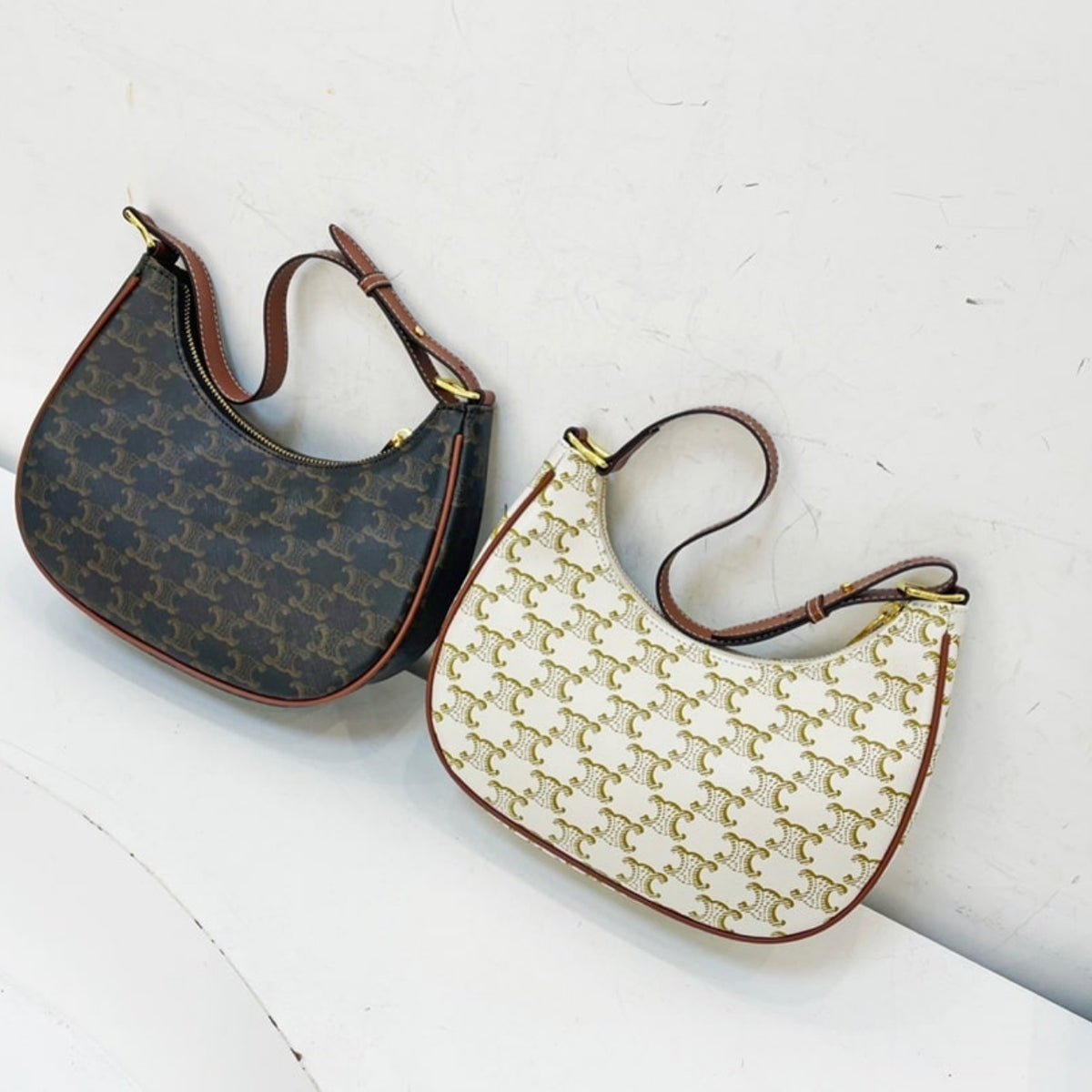 Celine Ava Bag In Triomphe Canvas White 24Cm 193952BZJ01BC