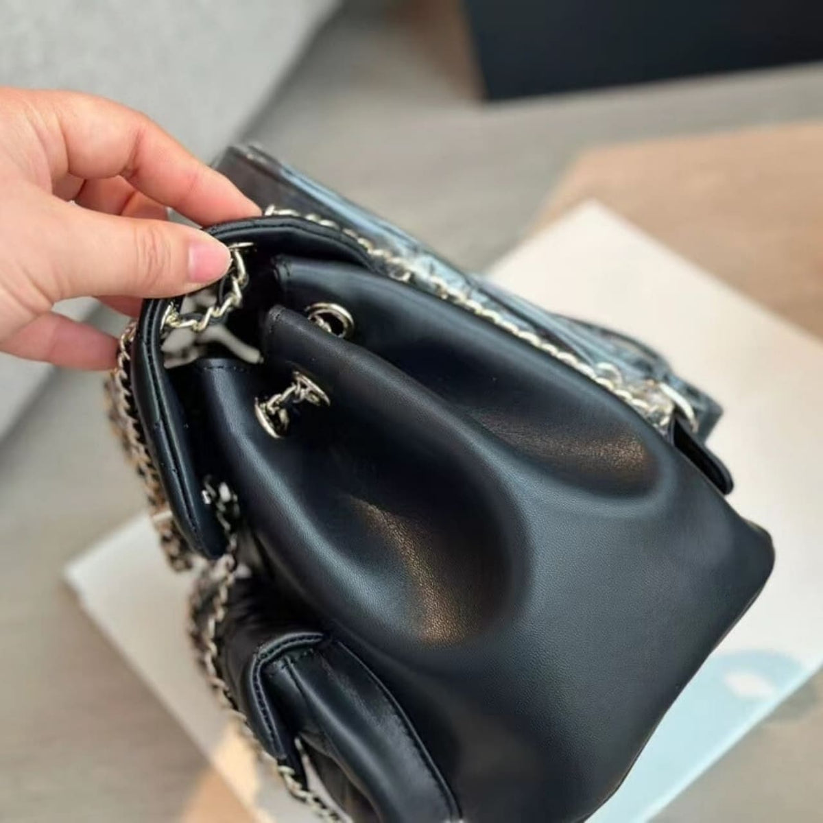Chanel 22 Mini Duma Backpack With Gold Hardware Black 20cm