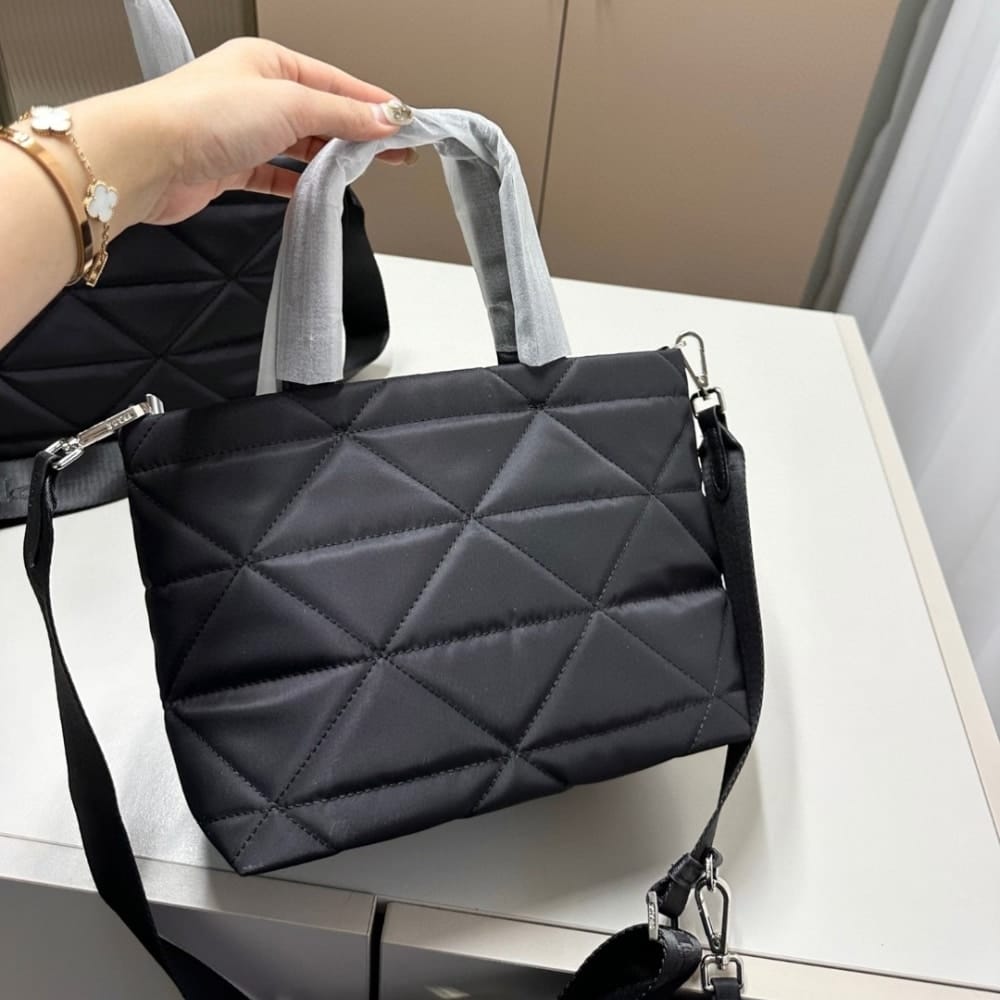 Prada Padded Re Nylon Tote Bag Black 24cm 1BG373 RDJN F0002 V B9O