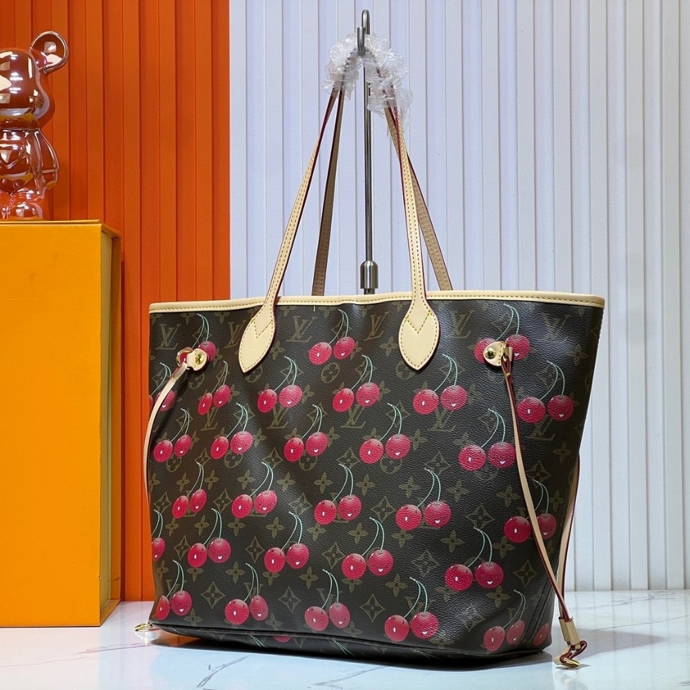 Louis Vuitton X Takashi Murakami Monogram Cerise Neverfull MM Brown 31Cm M13263