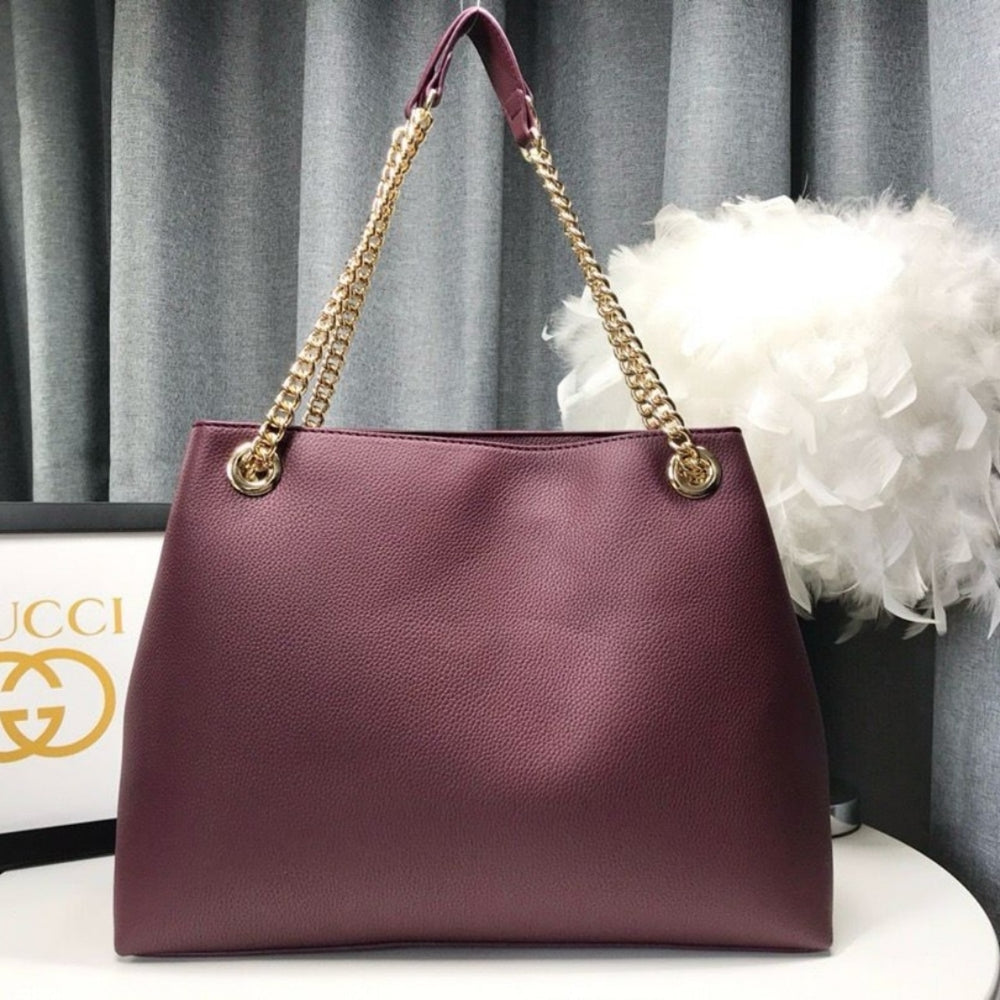 Gucci Soho Chain Tote Bag Dark Red 38Cm