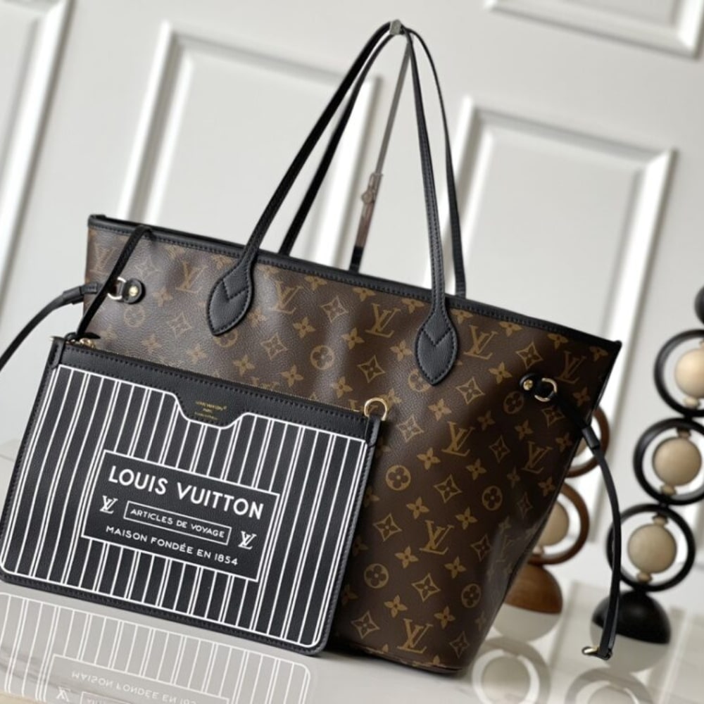 Mirror Quality – Louis Vuitton Neverfull Inside Out MM Black 31Cm M11946