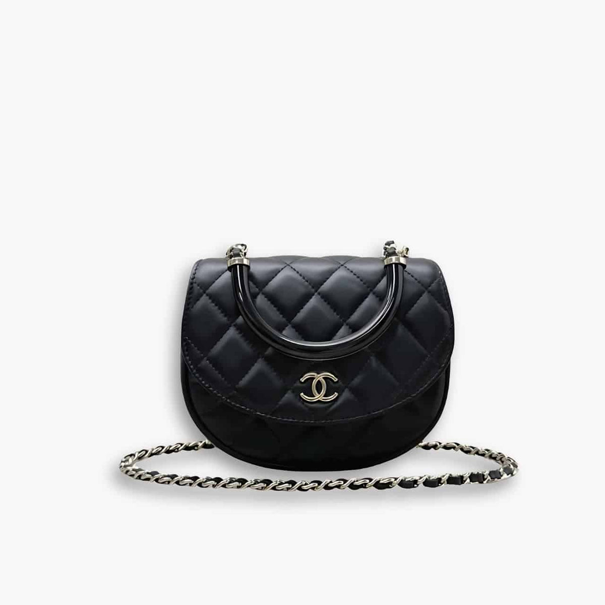 Chanel 25C Classic Clutch With Chain Black 16Cm