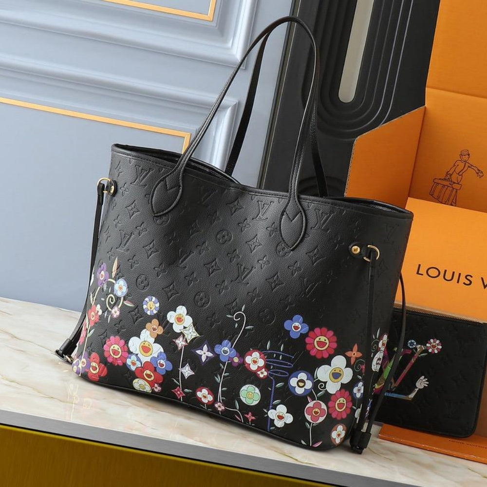 Louis Vuitton X Takashi Murakami Neverfull MM Black 31cm M13675