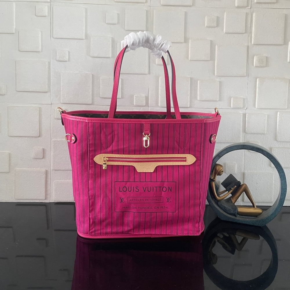 Mirror Quality – Louis Vuitton Neverfull Bandoulière Inside Out MM Bag Pink 31Cm M12707