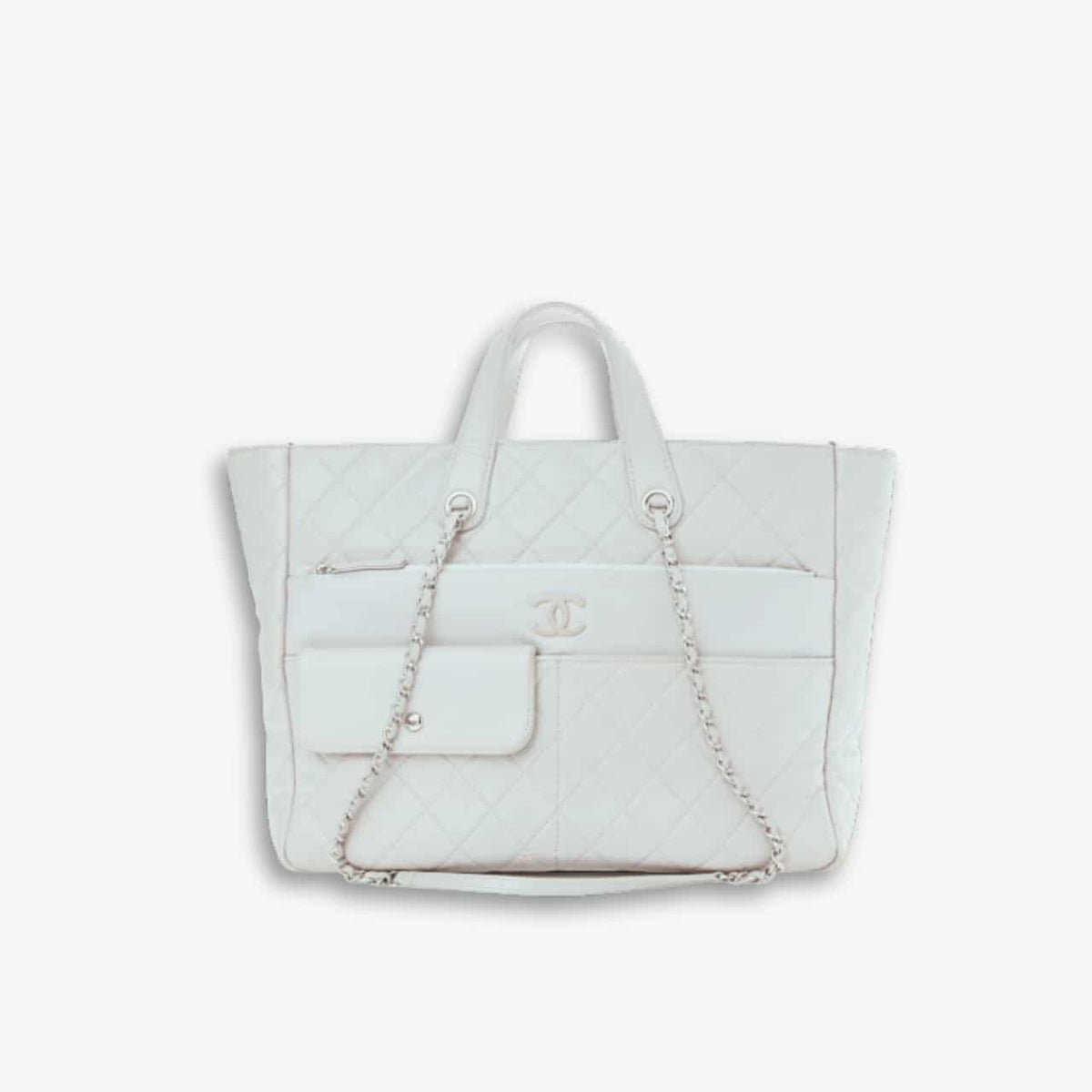 Chanel Ultra Pocket Shopping Tote White 37cm