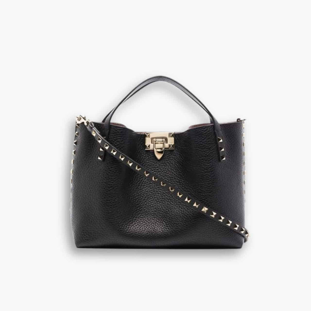 Valentino Garavani Rockstud Small Tote Bag Black 26cm