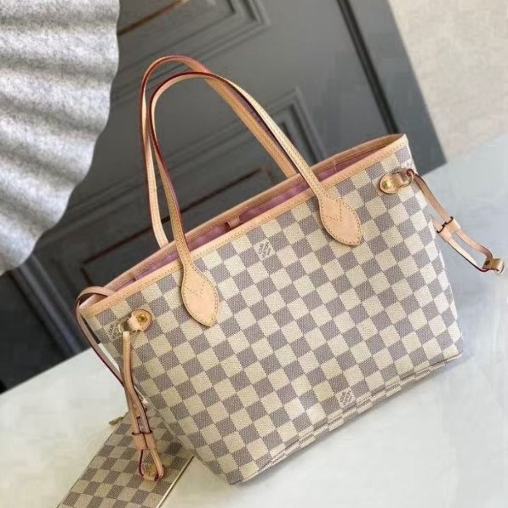 Mirror Quality – Louis Vuitton Neverfull PM Damier Azur Pink 29Cm