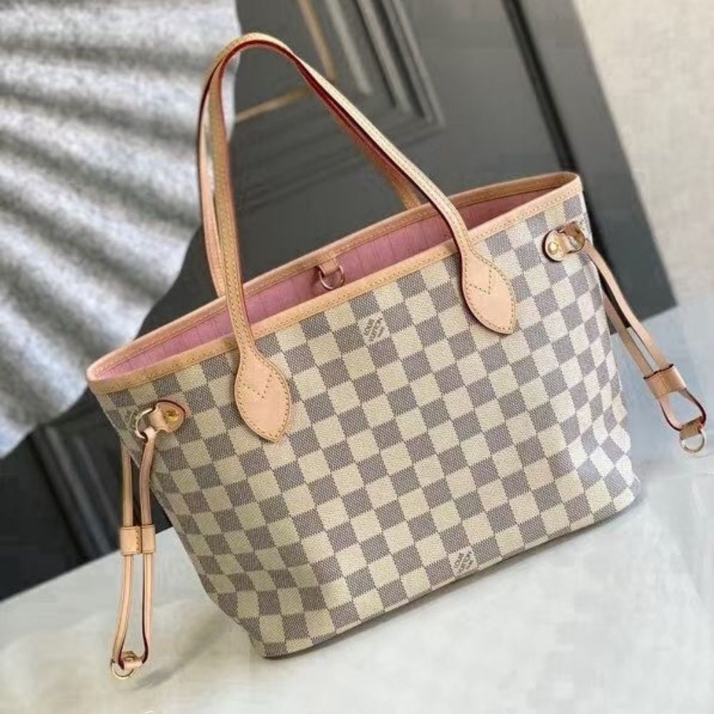 Mirror Quality – Louis Vuitton Neverfull PM Damier Azur Pink 29Cm