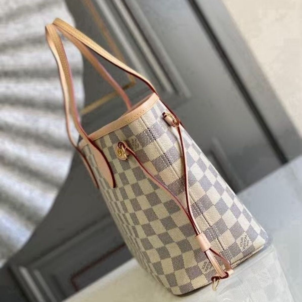 Mirror Quality – Louis Vuitton Neverfull PM Damier Azur Pink 29Cm