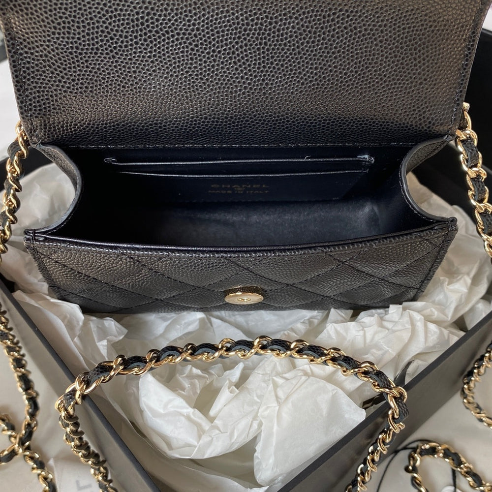 Chanel Clutch With Chain Black 15cm