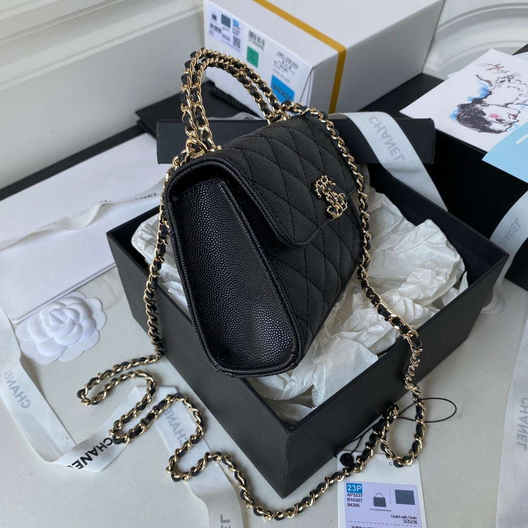 Chanel Clutch With Chain Black 15cm