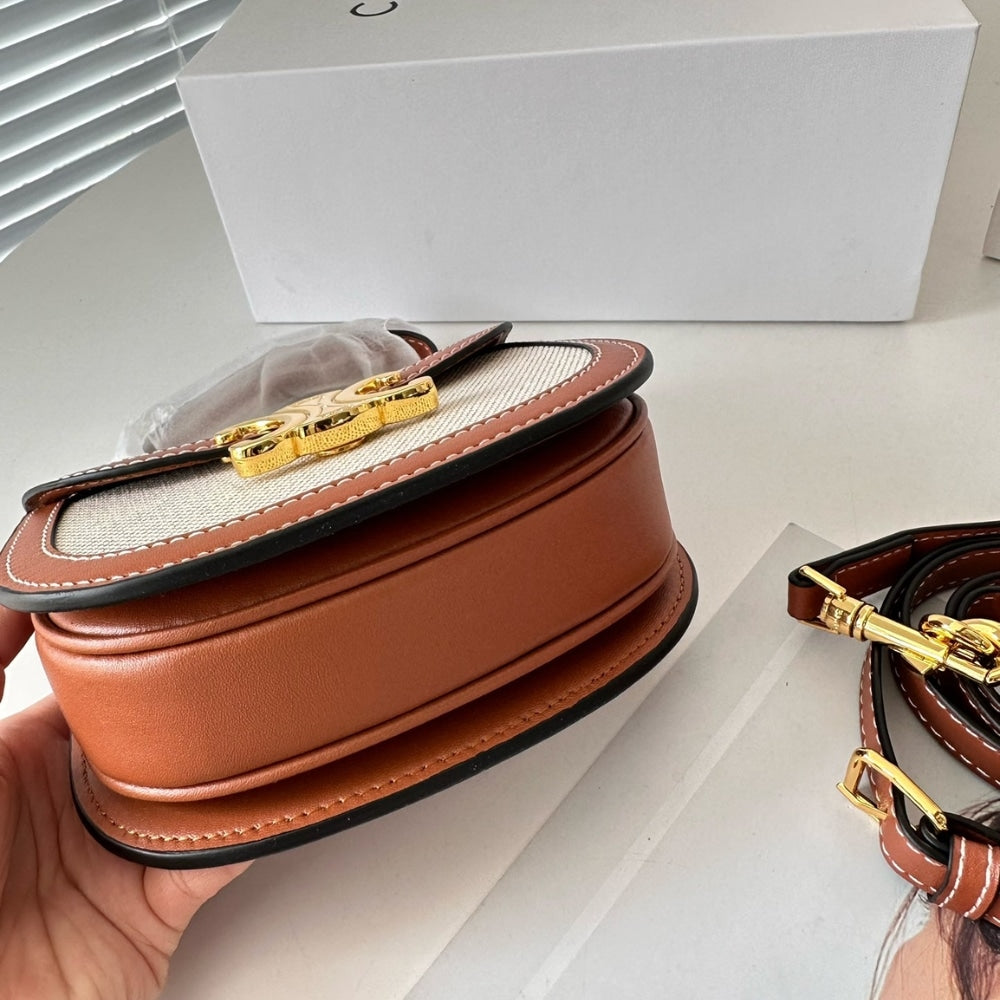 Celine Mini Besace Clea In Brown And Beige 16cm 10K502FA302NT