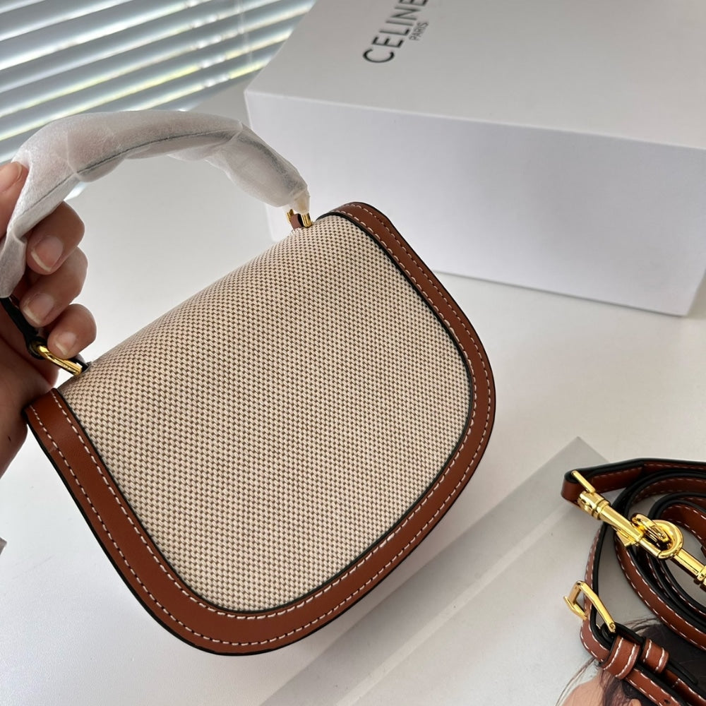 Celine Mini Besace Clea In Brown And Beige 16cm 10K502FA302NT