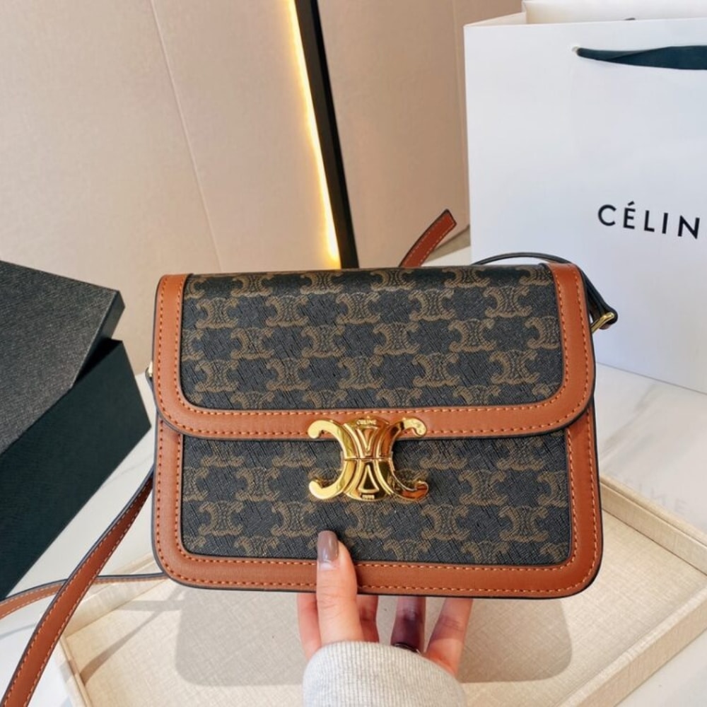 Celine Classique Triomphe Bag in Triomphe Canvas 22cm 191242BZ404LU