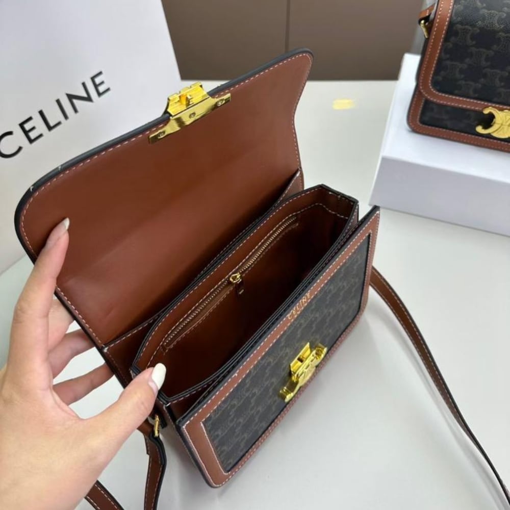 Celine Classique Triomphe Bag in Triomphe Canvas 22cm 191242BZ404LU