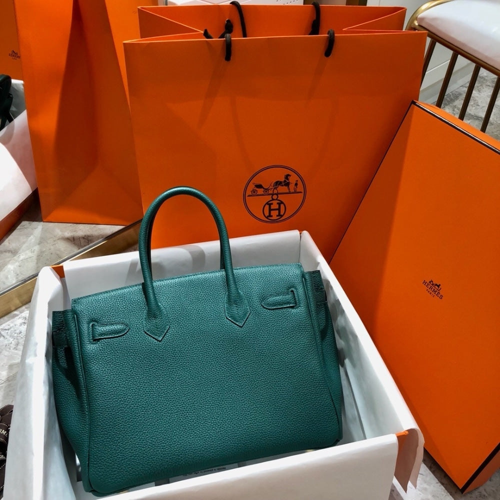 Hermes Birkin 25 Bag Togo Malachite 25cm