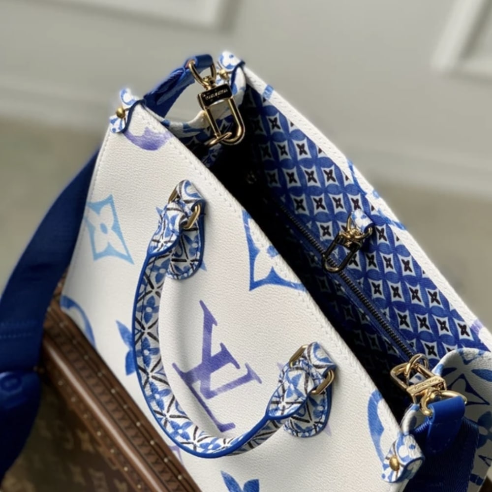 Louis Vuitton Onthego PM Bag Blue 25cm