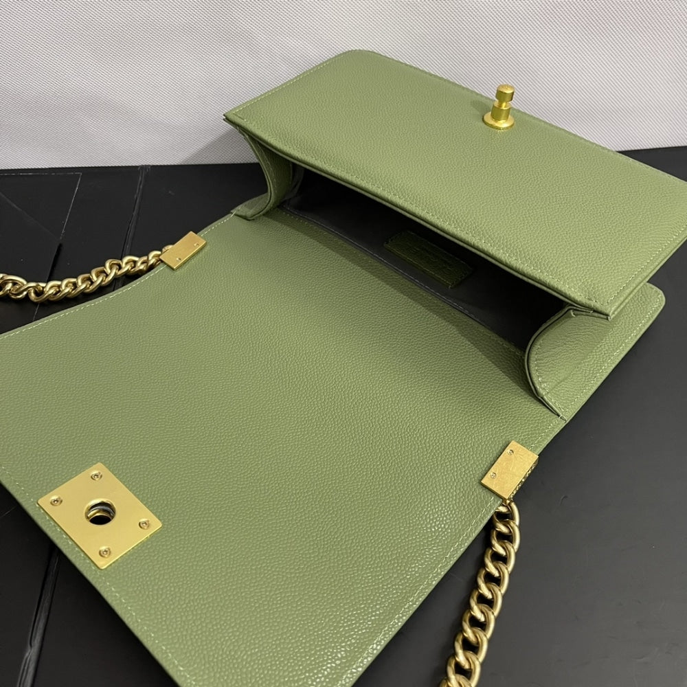 Chanel Medium Boy Bag Olive 25cm
