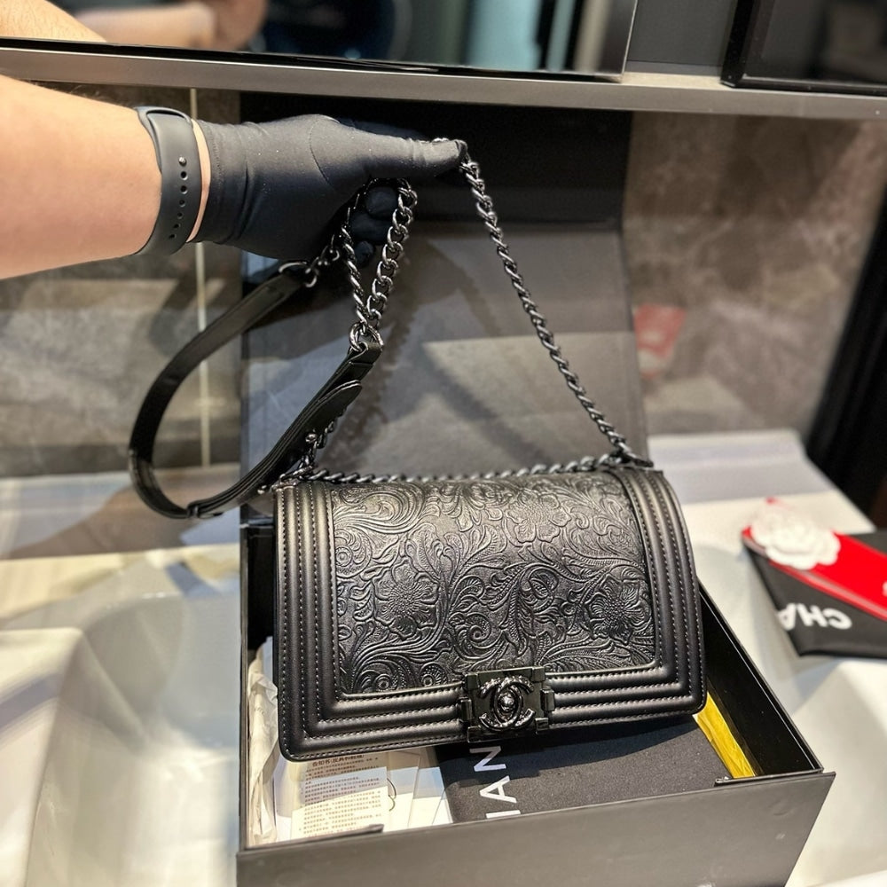 Chanel Medium Cordoba Boy Bag Black 25cm