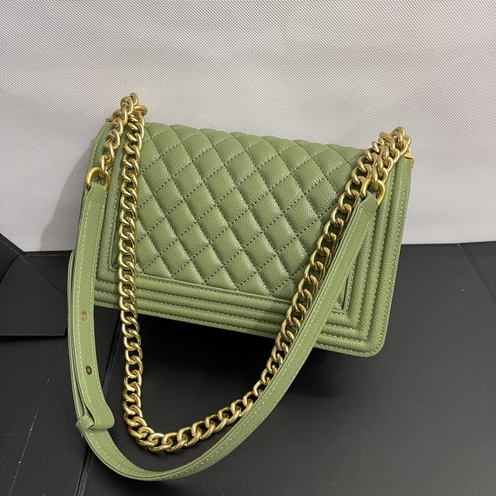 Chanel Medium Boy Bag Olive 25cm