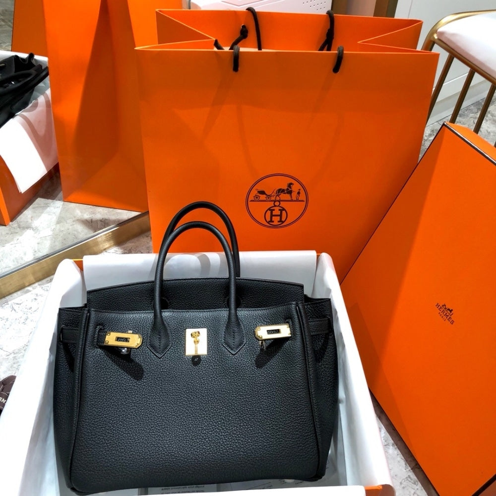 Hermes Birkin 25 Bag Togo Black 25cm