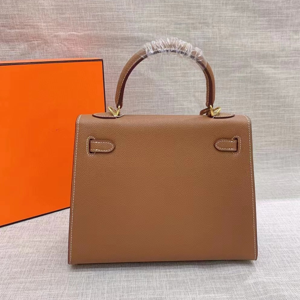 Hermes Sellier Kelly Handbag Brown 25cm