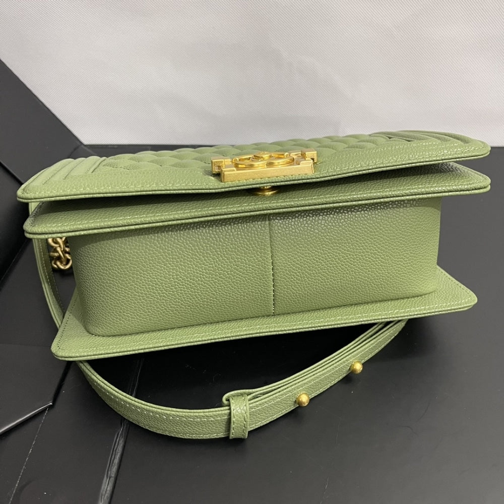 Chanel Medium Boy Bag Olive 25cm