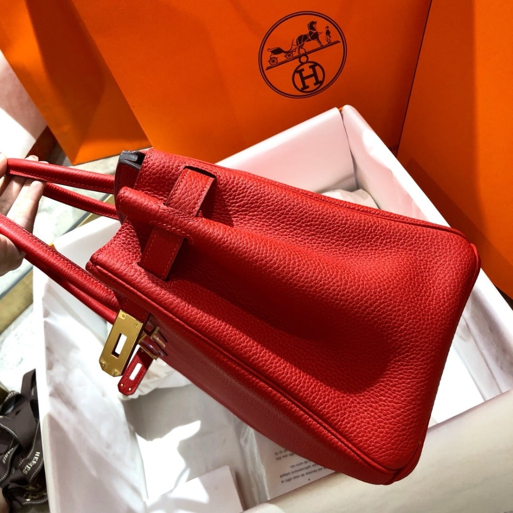 Hermes Birkin 25 Bag Togo Rouge Vermillon 25cm