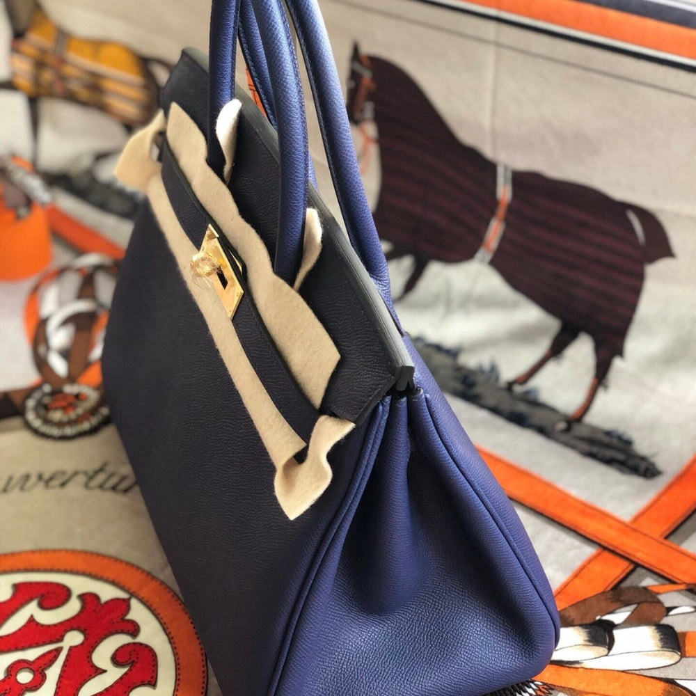 Hermes Birkin 25 Bag Epsom Bleu Saphire 25cm