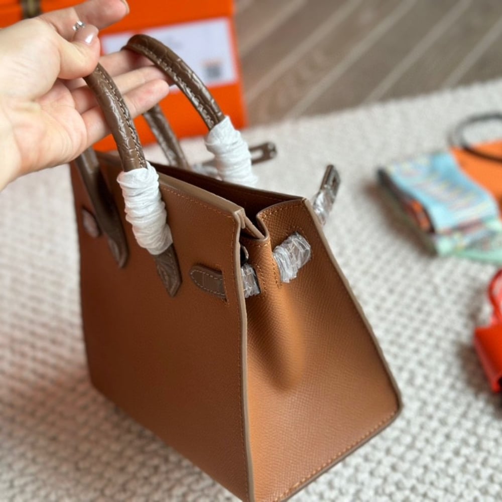 Hermes Sac Faubourg Birkin Matte Alligator Brown 25cm