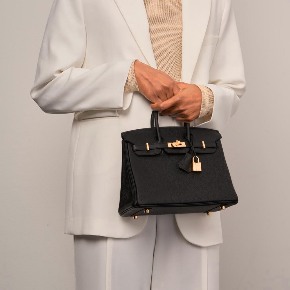 Hermes Birkin 25 Bag Togo Black 25cm
