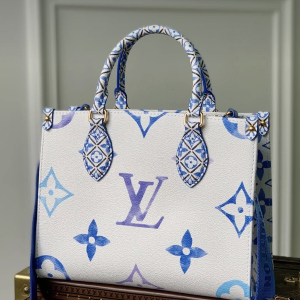 Louis Vuitton Onthego PM Bag Blue 25cm