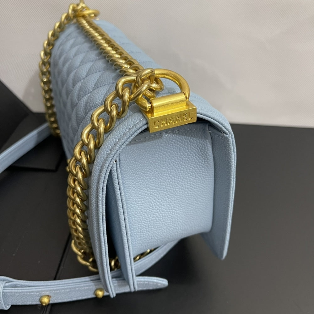 Chanel Medium Boy Bag Light Blue 25cm