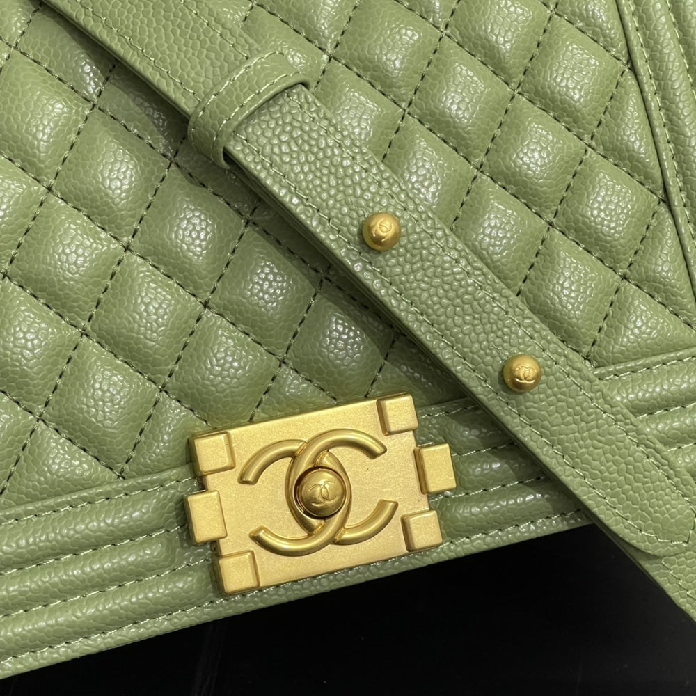 Chanel Medium Boy Bag Olive 25cm